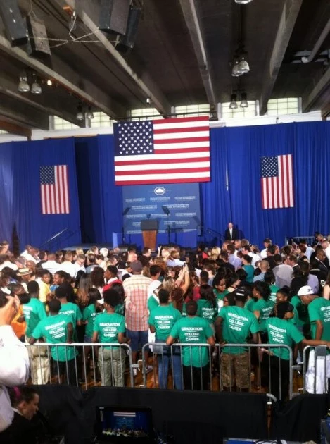 Obama Set up at Henninger High School Obama Set up at Henninger High School