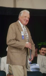 COOPERSTOWN, NY - AUGUST 3: Ralph Kiner is honored during the Hall of Fame Induction Ceremony on August 3, 1997 at the Clark Sports Center in Cooperstown, New York. (Photo by Tomasso DeRosa/Getty Images) COOPERSTOWN, NY - AUGUST 3: Ralph Kiner is honored during the Hall of Fame Induction Ceremony on August 3, 1997 at the Clark Sports Center in Cooperstown, New York. (Photo by Tomasso DeRosa/Getty Images)