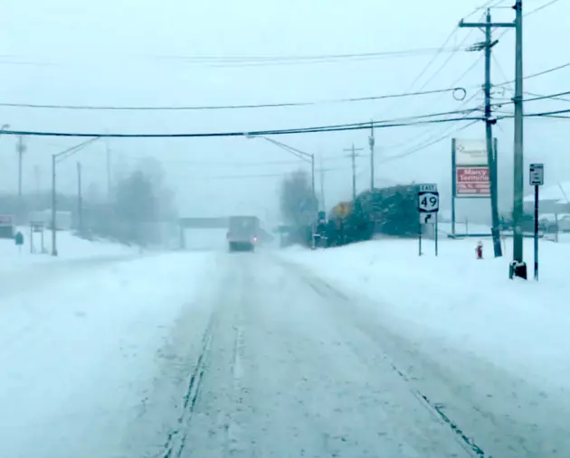 River Road in Marcy during the March 14, 2017 snow storm. (Photo by Bill Keeler / Townsquare Media)